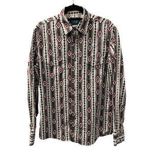 Wrangler Checotah Long Sleeve Pearl Snap Western Shirt Size Medium Aztec Diamond